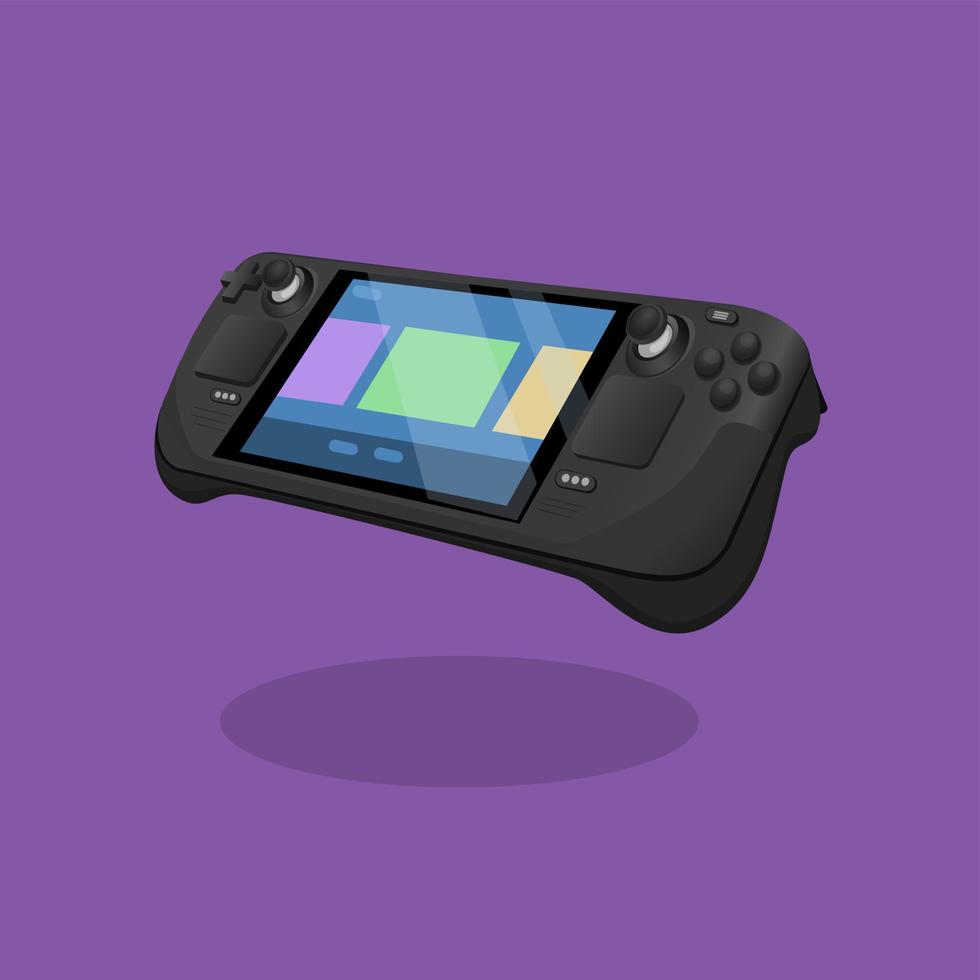 illustration of Steam Deck Portable game device cartoon vector