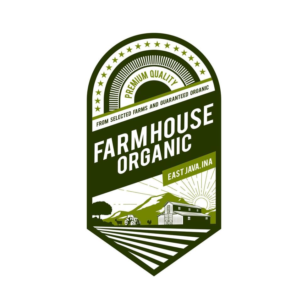 farm logo concept for badge or others vector