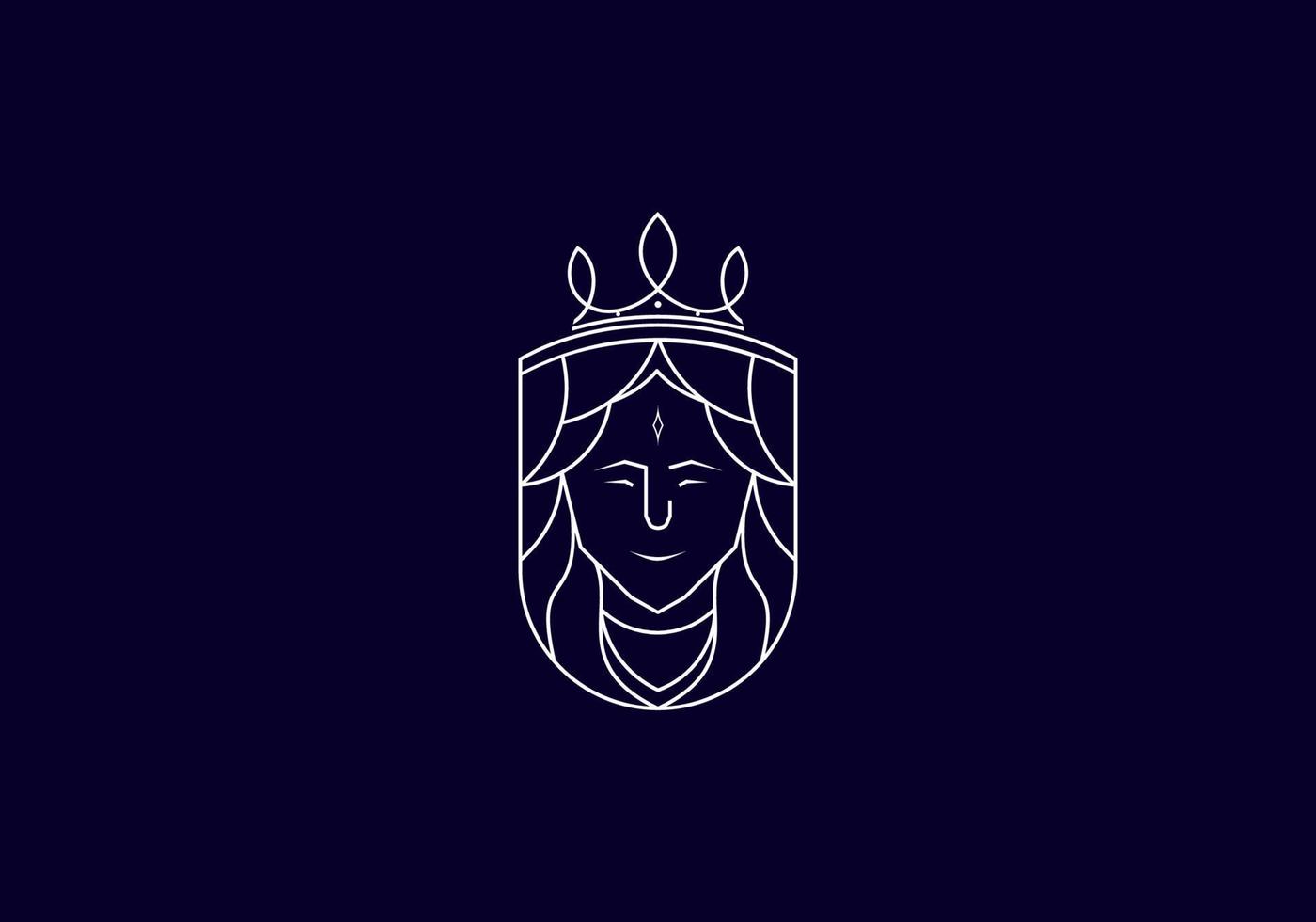 LINE ART QUEEN CONCEPT LOGO vector
