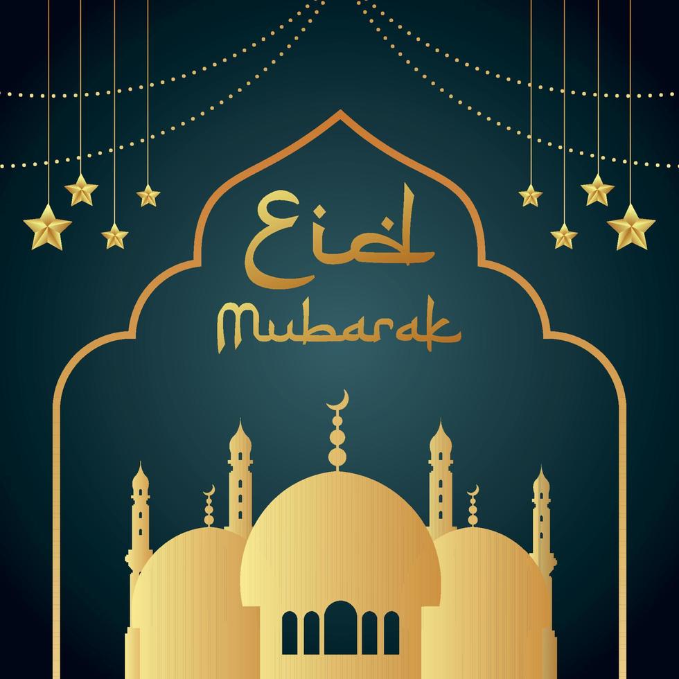 plantilla de publicación de redes sociales de eid mubarak vector