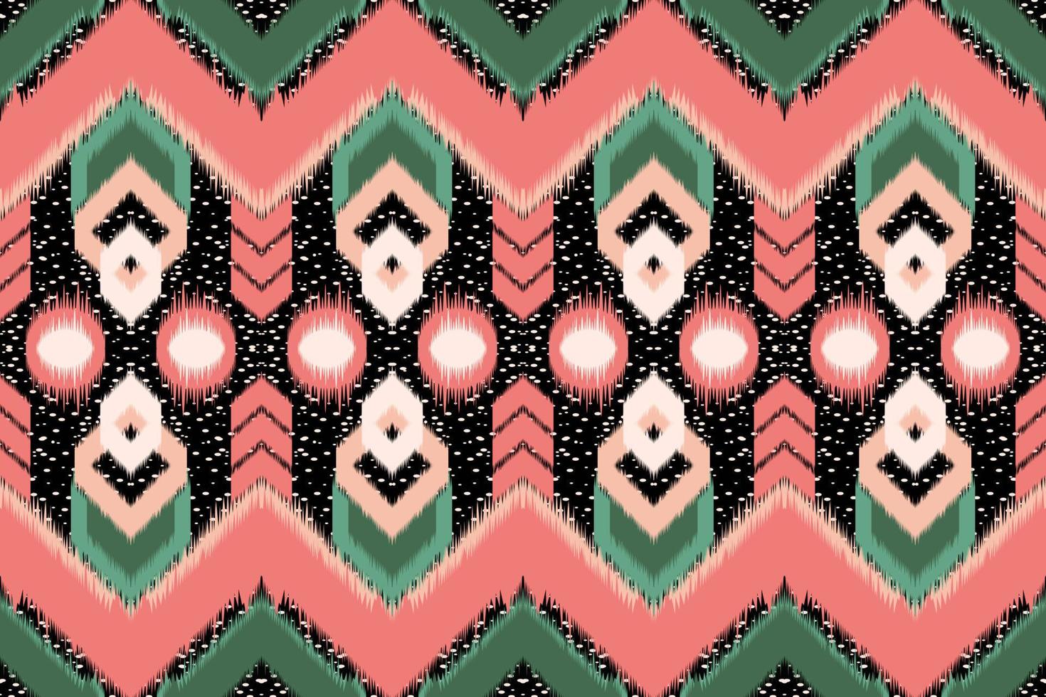 Ikat Ethnic Abstract Beautiful Art Seamless Ikat Tribal Pattern Folk Embroidery mexican style Aztec geometric art ornament print design for carpet, wallpaper. vector