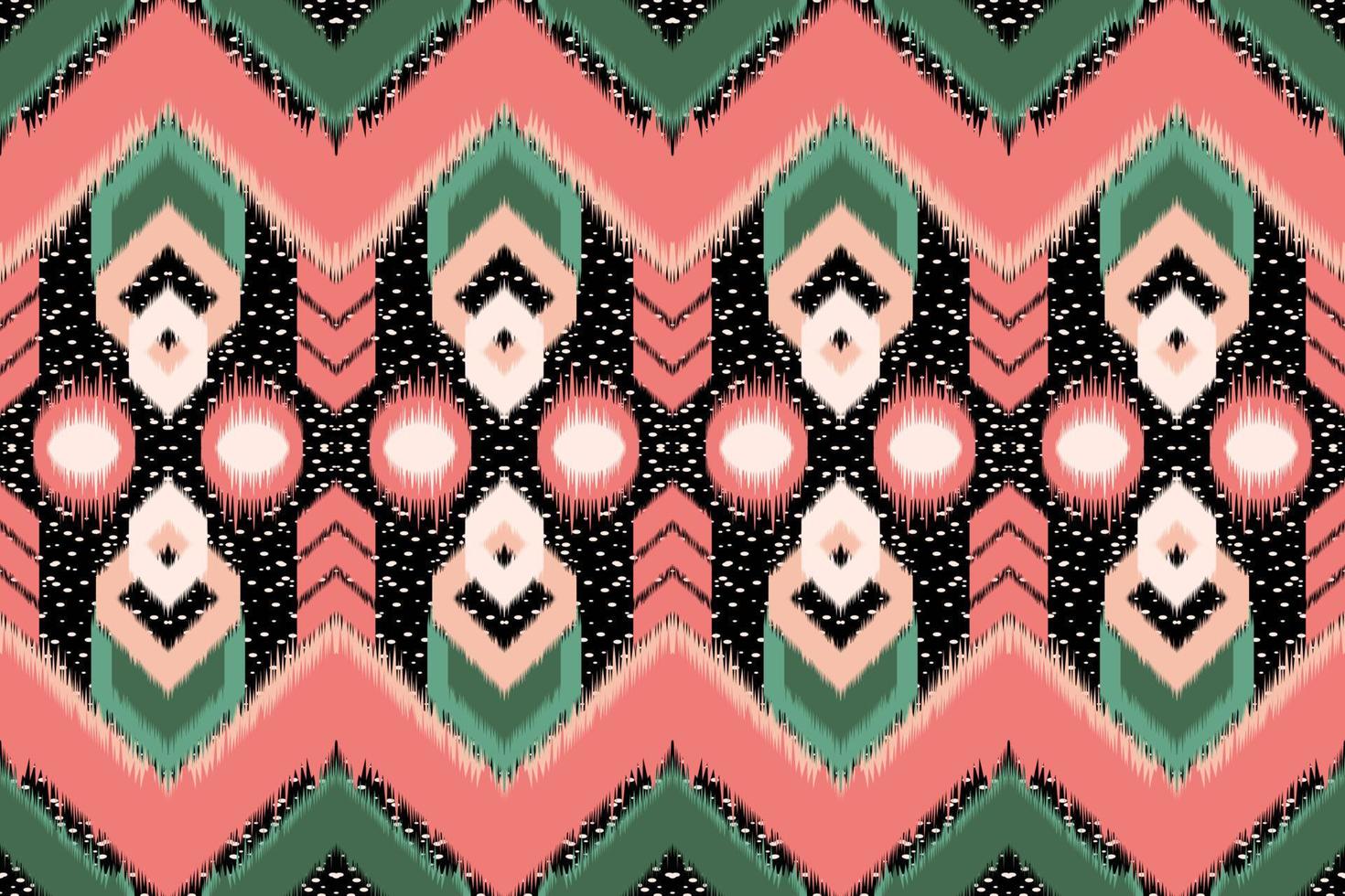 Ikat Ethnic Abstract Beautiful Art Seamless Ikat Tribal Pattern Folk Embroidery mexican style Aztec geometric art ornament print design for carpet, wallpaper. vector