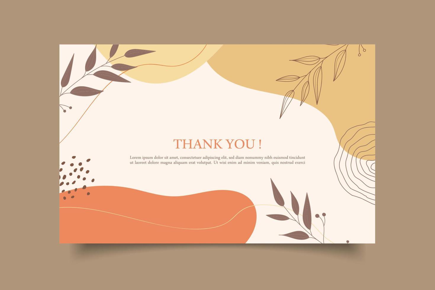 Thank you elegant wedding greeting card template design vector
