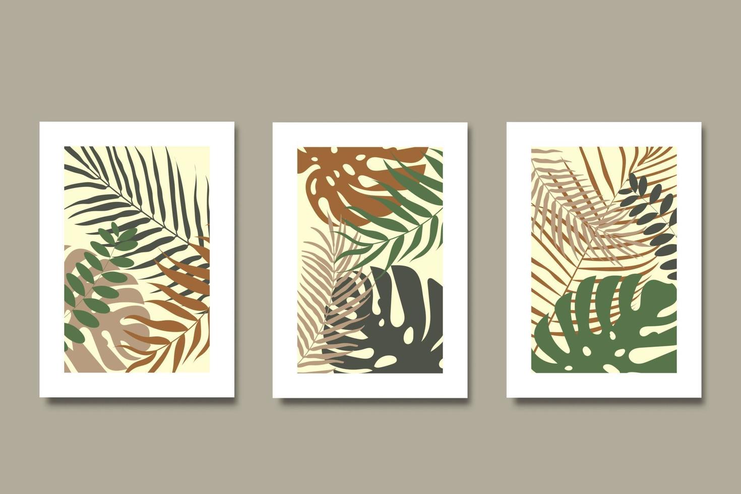 Set of posters modern botanical wall art collection vector