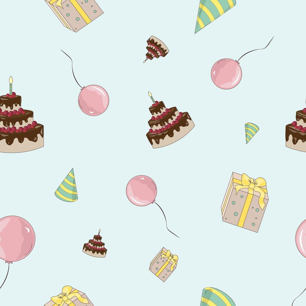 Pattern with elements for birthday vector