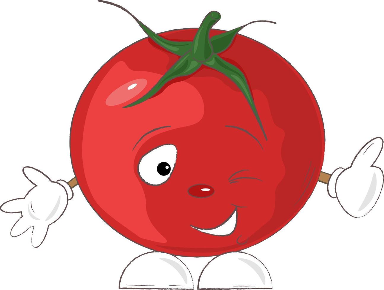 personaje de dibujos animados de tomate vector