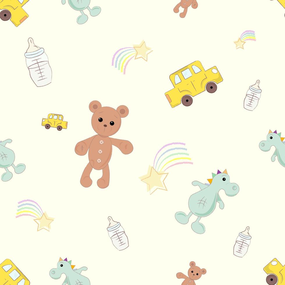 seamless background with toys vector