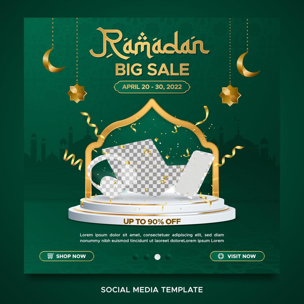 plantilla de promoción de venta de ramadán vector