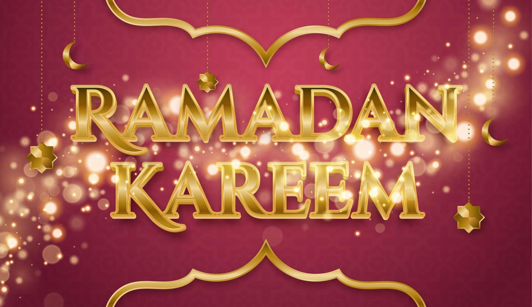 Ramadan kareem and typography background template vector