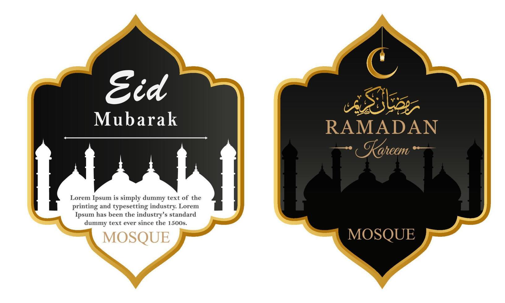 diseño de fondo de ramadán e ie mubarak, utilizable para plantilla de publicación en redes sociales y publicidad vector