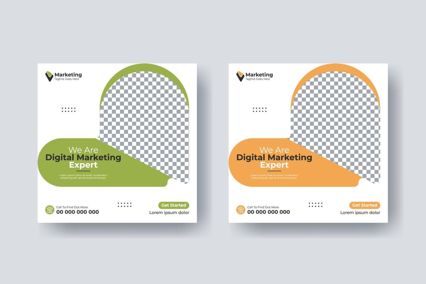 Social media post square flyer digital marketing template design vector