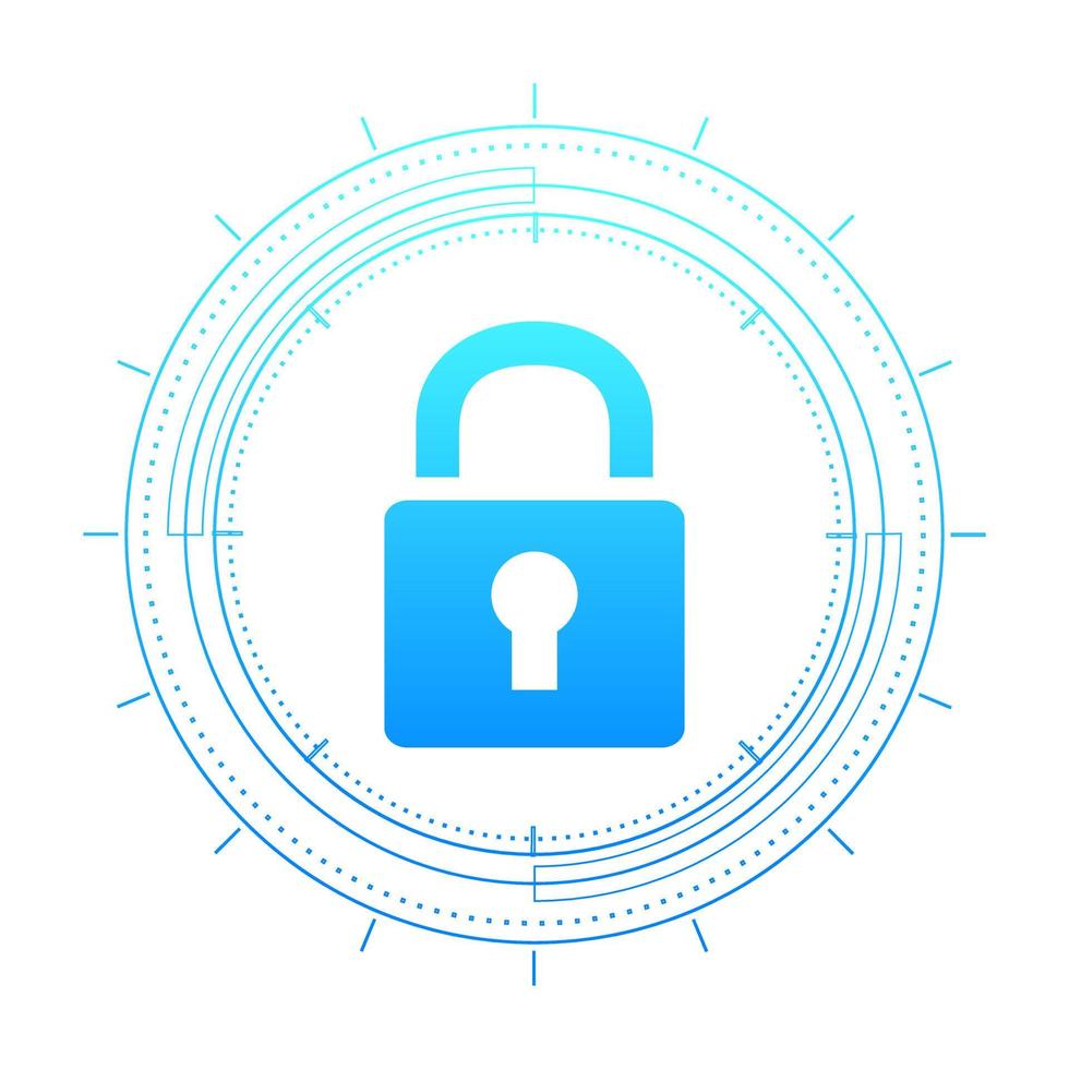 Cyber security technology concept , Shield With Keyhole icon on circuit board , personal data , vector