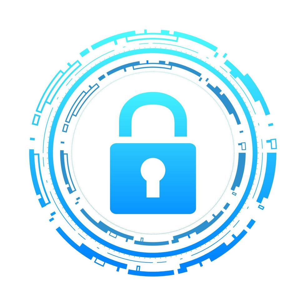 Cyber security technology concept , Shield With Keyhole icon on circuit board , personal data , vector