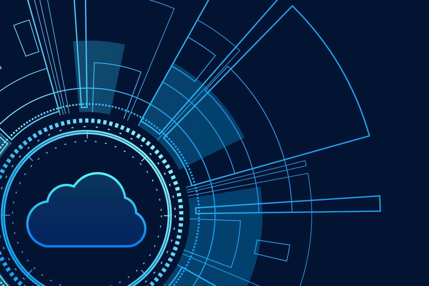Modern cloud technology futuristic, online storage, work from home vector