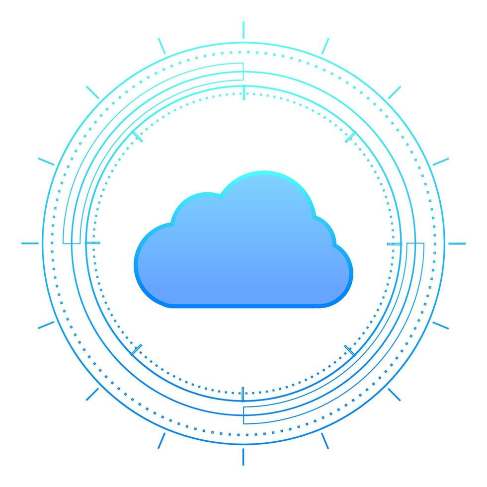 Modern cloud technology futuristic, online storage, work from home vector