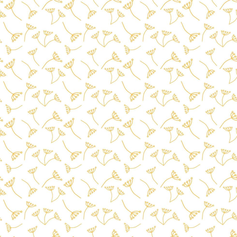 Seamless pattern of abstract floral elements in golden sand color trendy shade. Texture. Wallpaper. vector