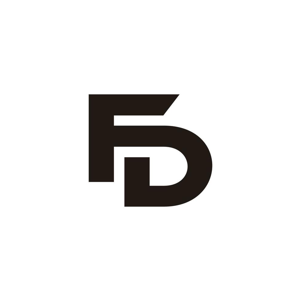vector de logotipo plano simple geométrico vinculado a la letra fd