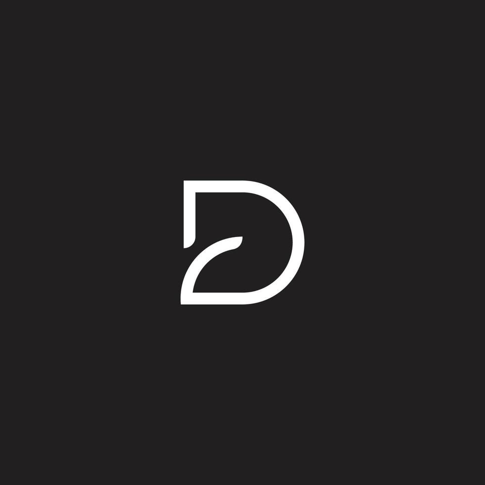 letra abstracta dg vector de logotipo de línea geométrica simple