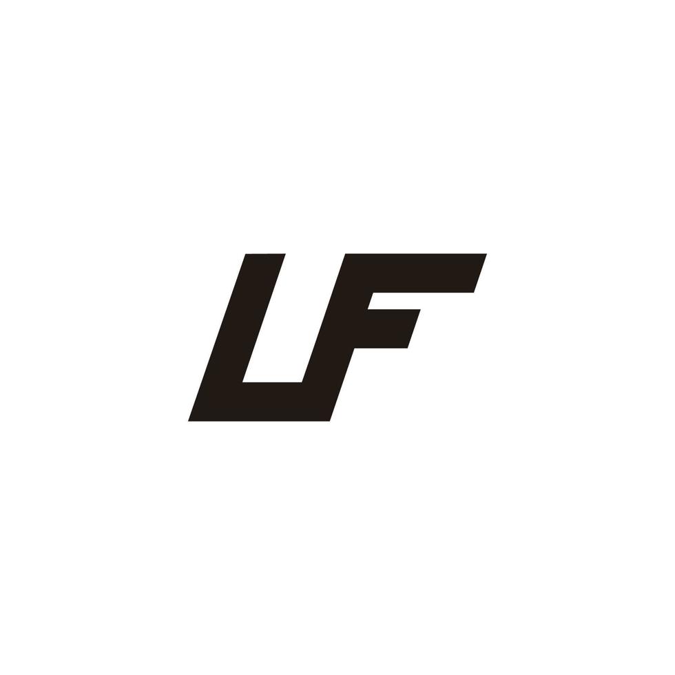 letter uf simple geometric line linked logo vector