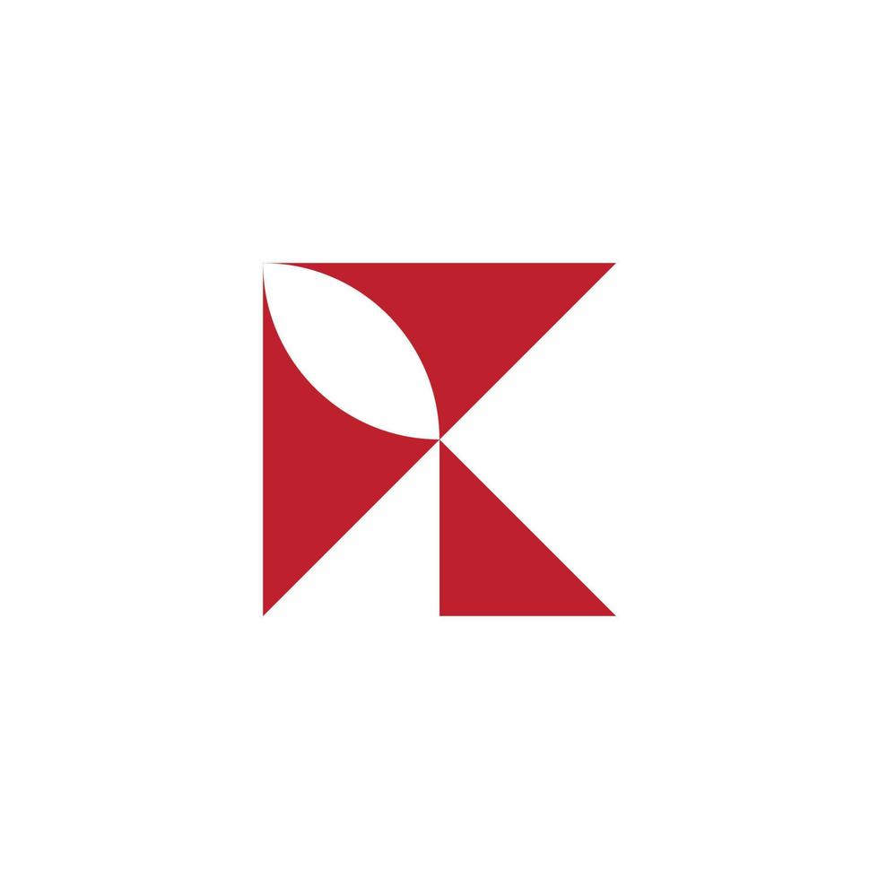 vector de logotipo de triángulos geométricos simples de letra kr