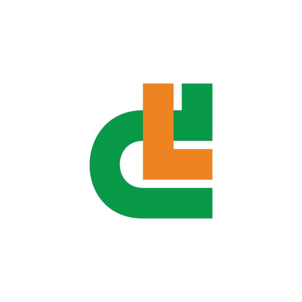 letter dl simple linked colors logo vector