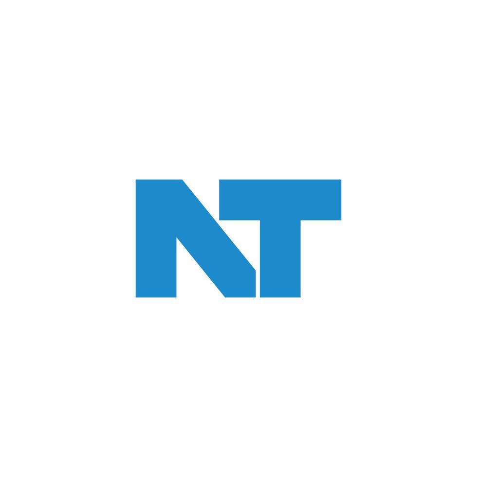 letter nt simple linked geometric logo vector