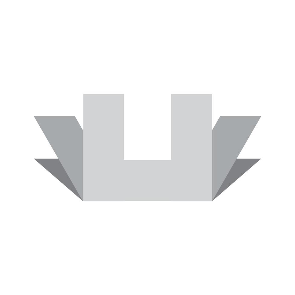 vector de logotipo de movimiento de degradado 3d de letra u