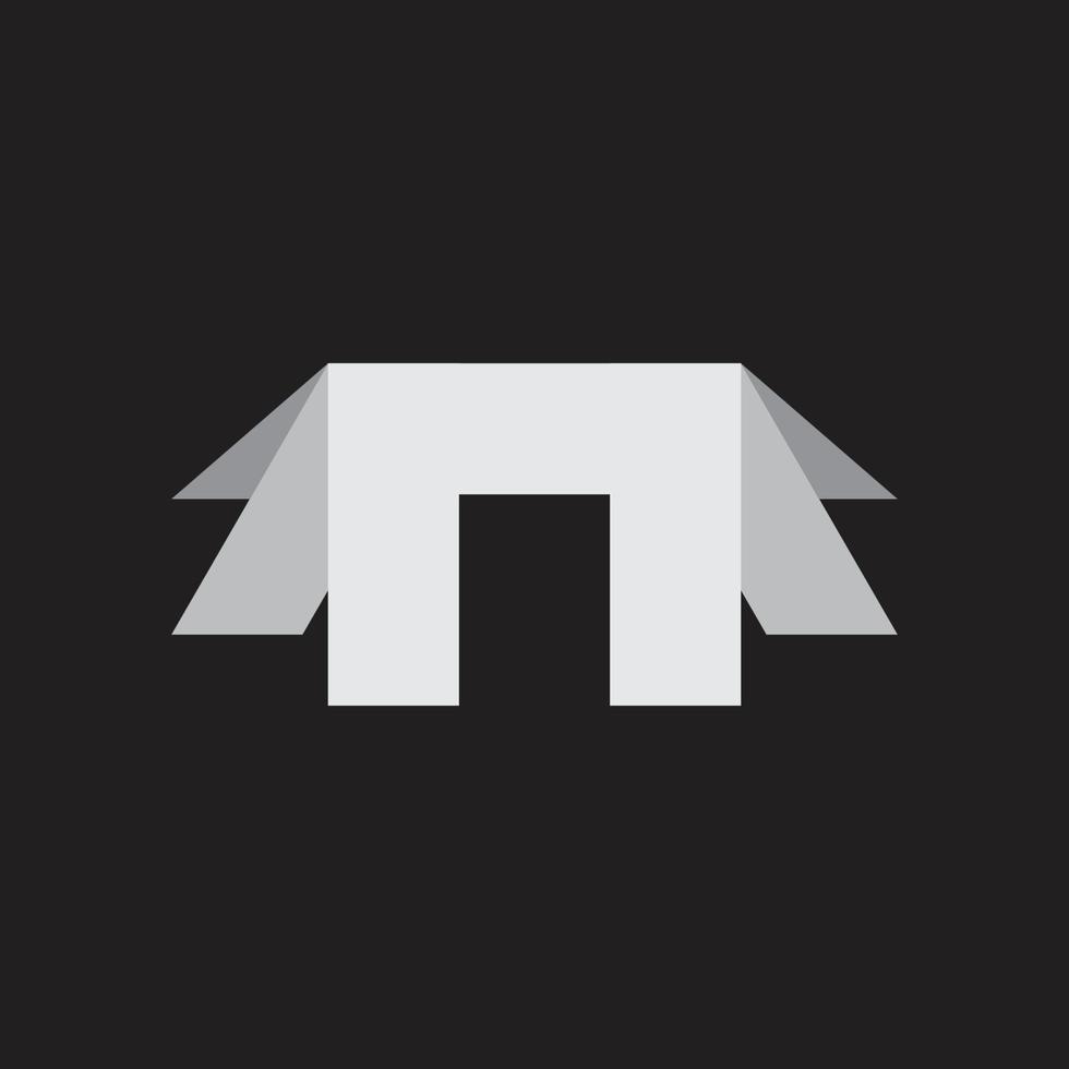 letra n vector de logotipo de movimiento degradado 3d