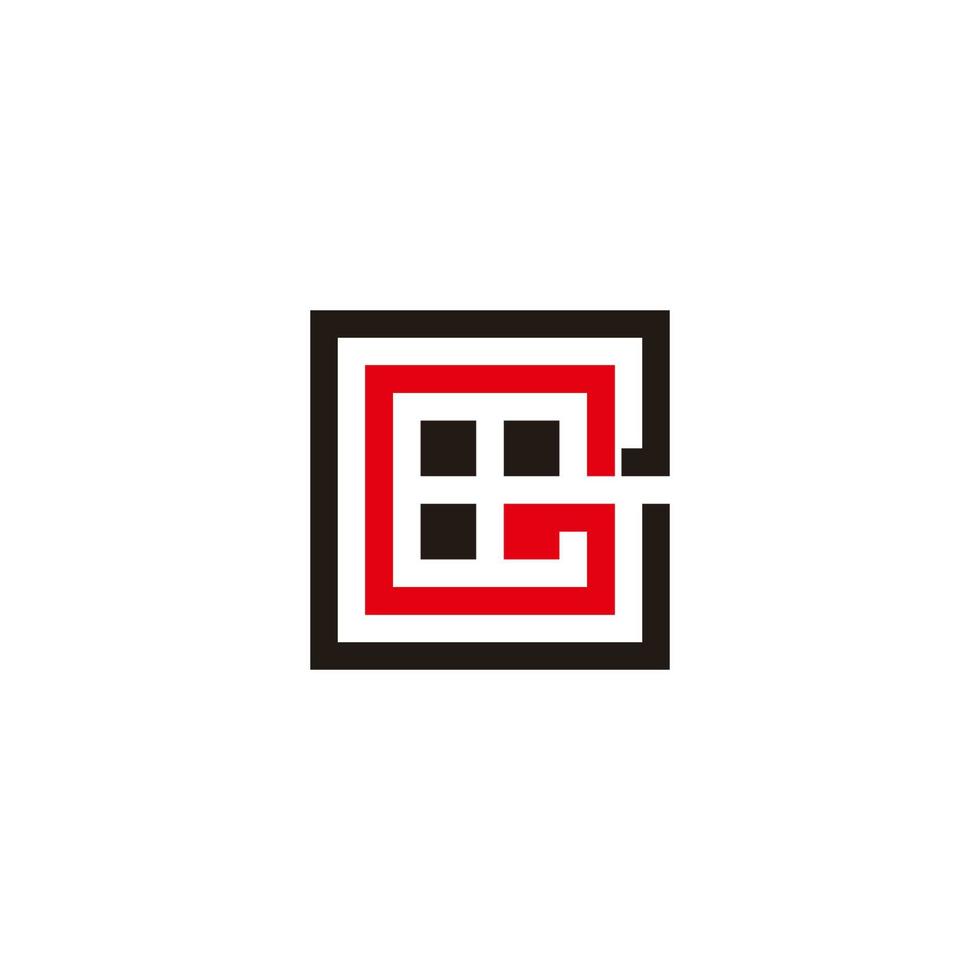 abstract letter ge square geometric windows logo vector