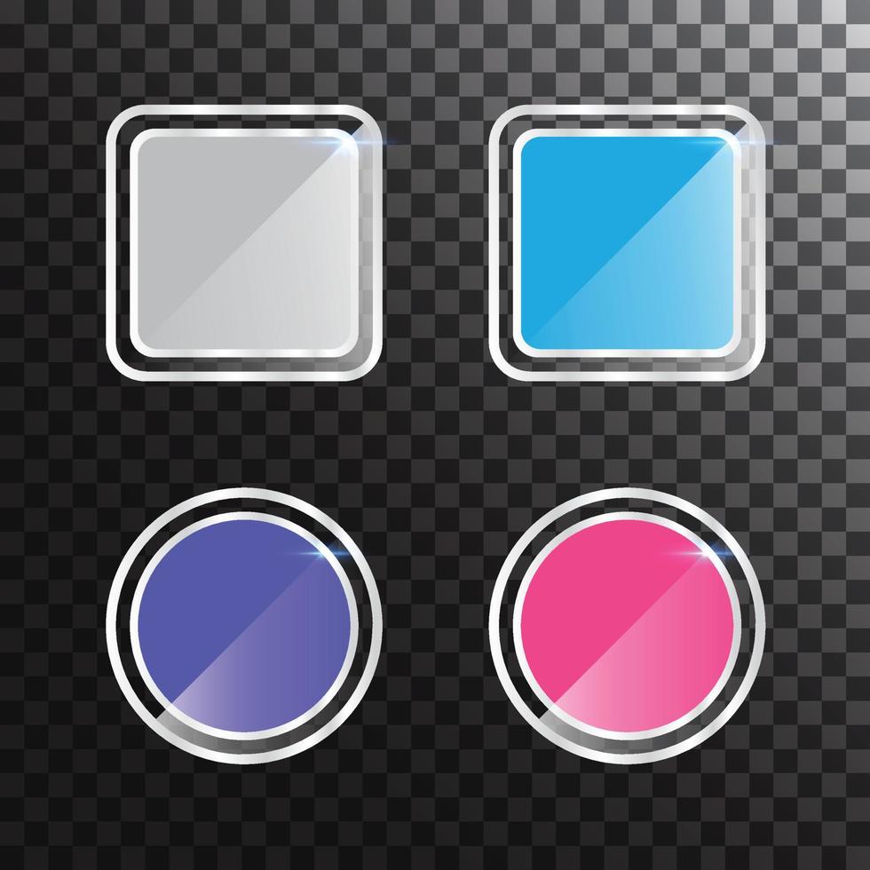Template four shiny gradient picture frame vector