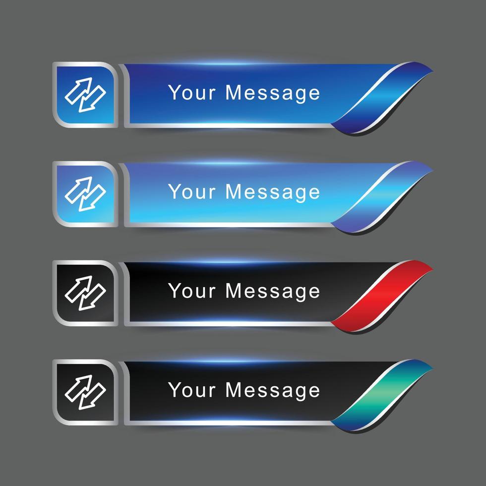 Template four shiny lower third label vector