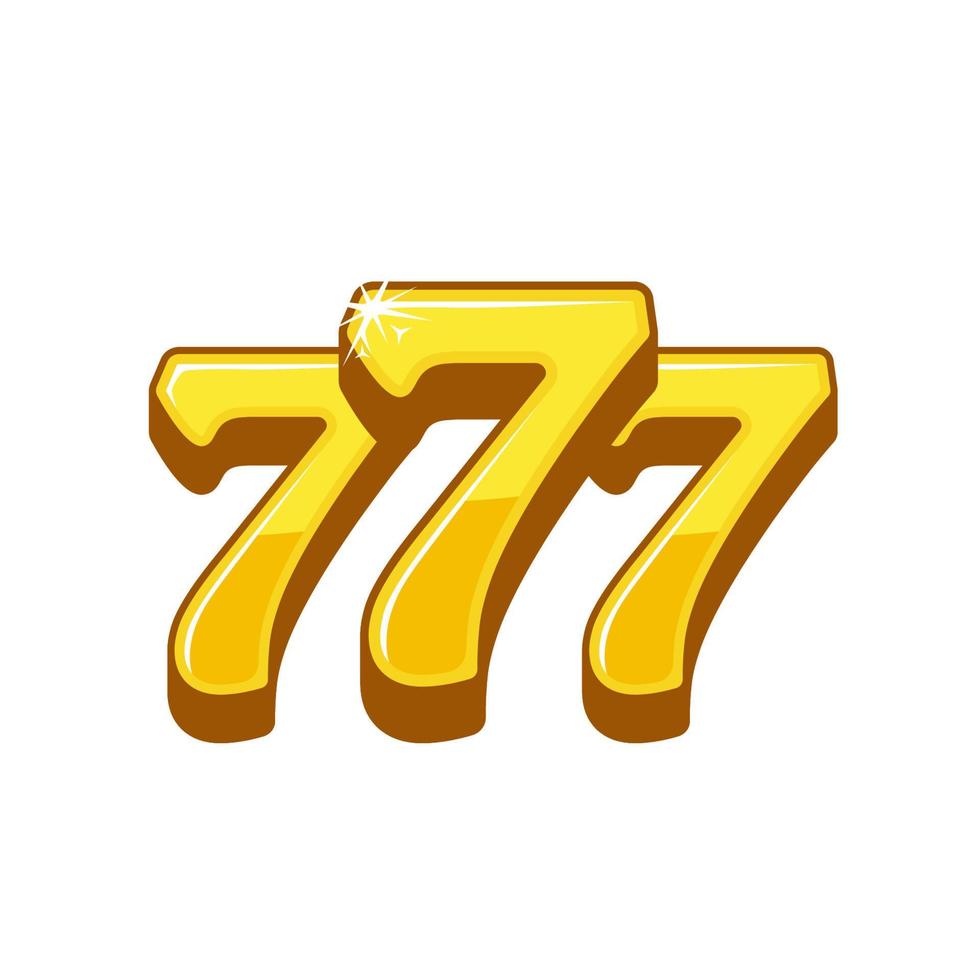 777 lucky numbers cartoon vector