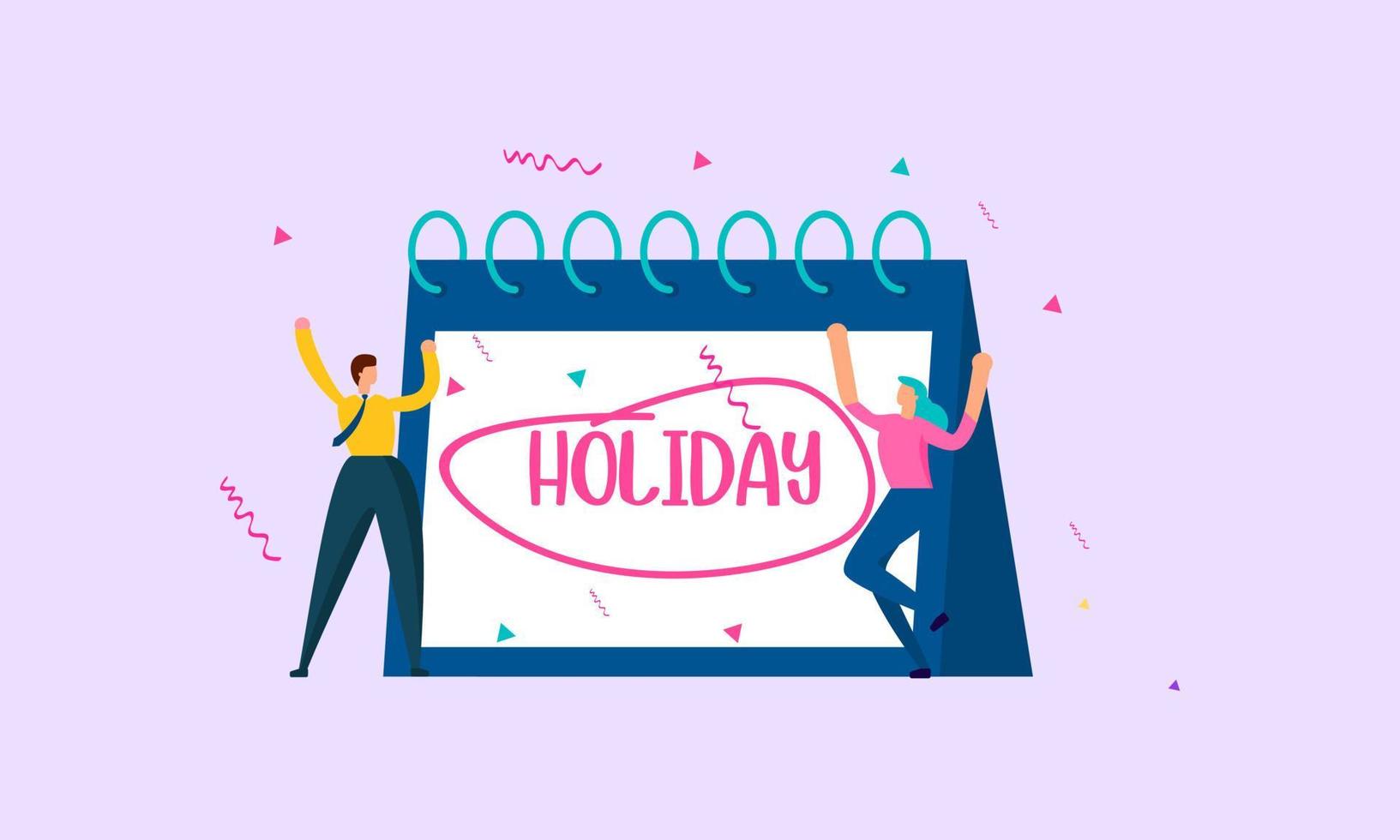 People jumping with joy to celebrate long holidays or vacation illustration vector
