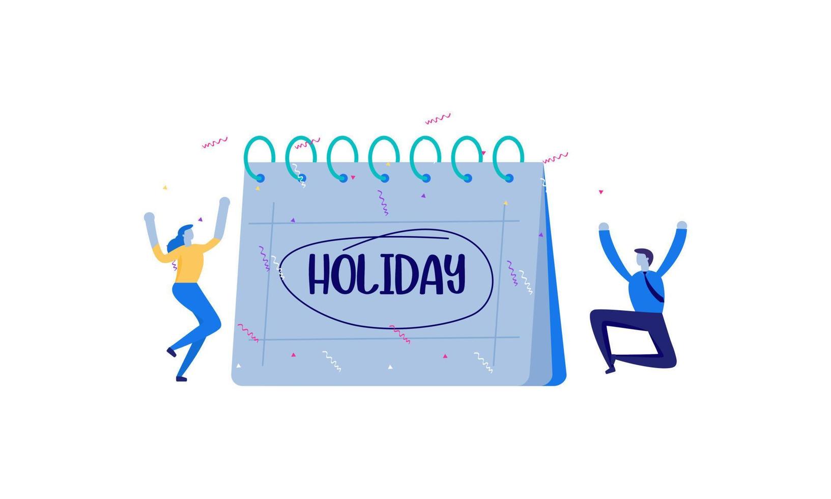 People jumping with joy to celebrate long holidays or vacation illustration vector