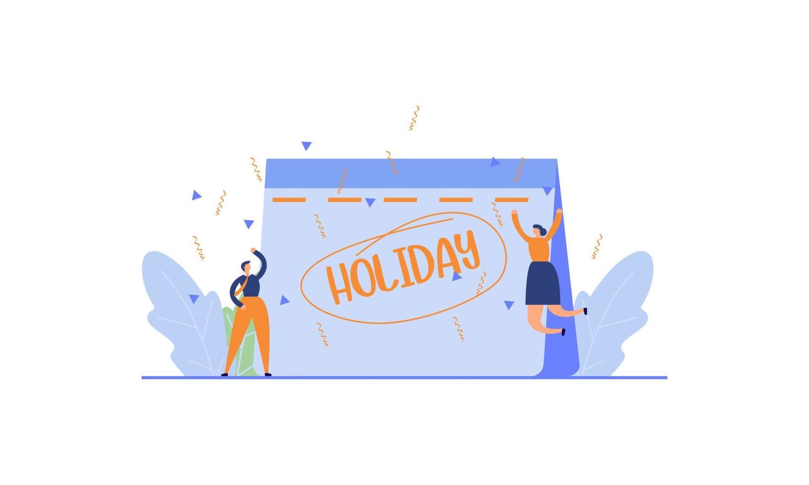 People jumping with joy to celebrate long holidays or vacation illustration vector