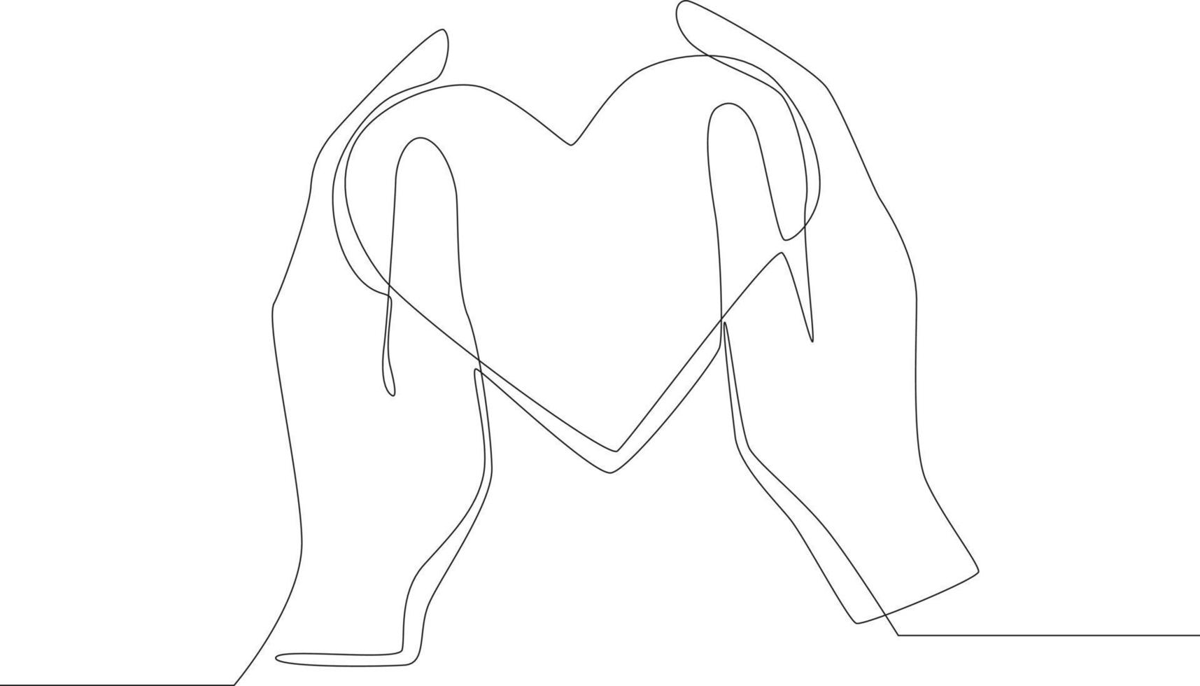 Single one line drawing hand holding a sign of love to given to his mother. mother's day. Continuous line draw design graphic vector illustration.