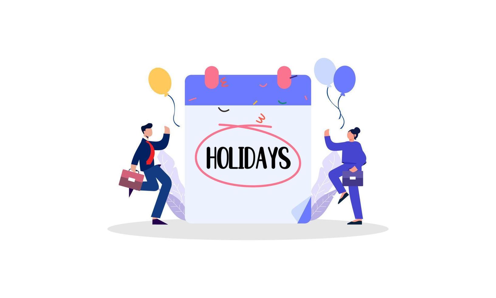 People jumping with joy to celebrate long holidays or vacation illustration vector