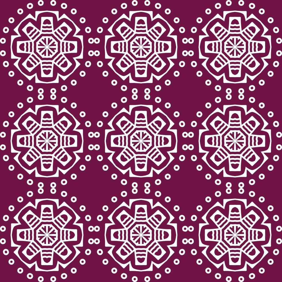 Decorative monochrome batik seamless vector pattern