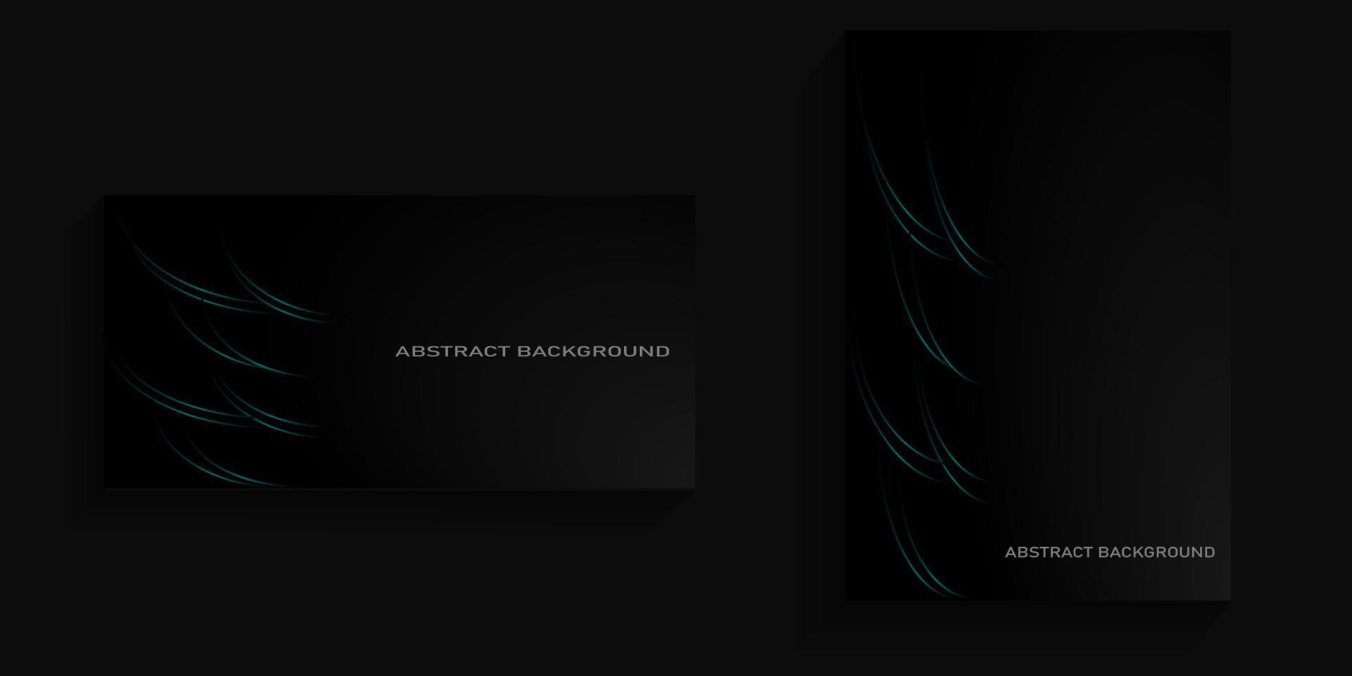 dark background with abstract green lines on the left for covers, posters, banners, billboards vector