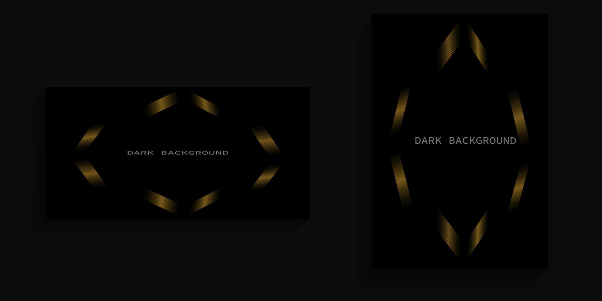 dark background with abstract gold lines for cover, poster, banner, billboard vector