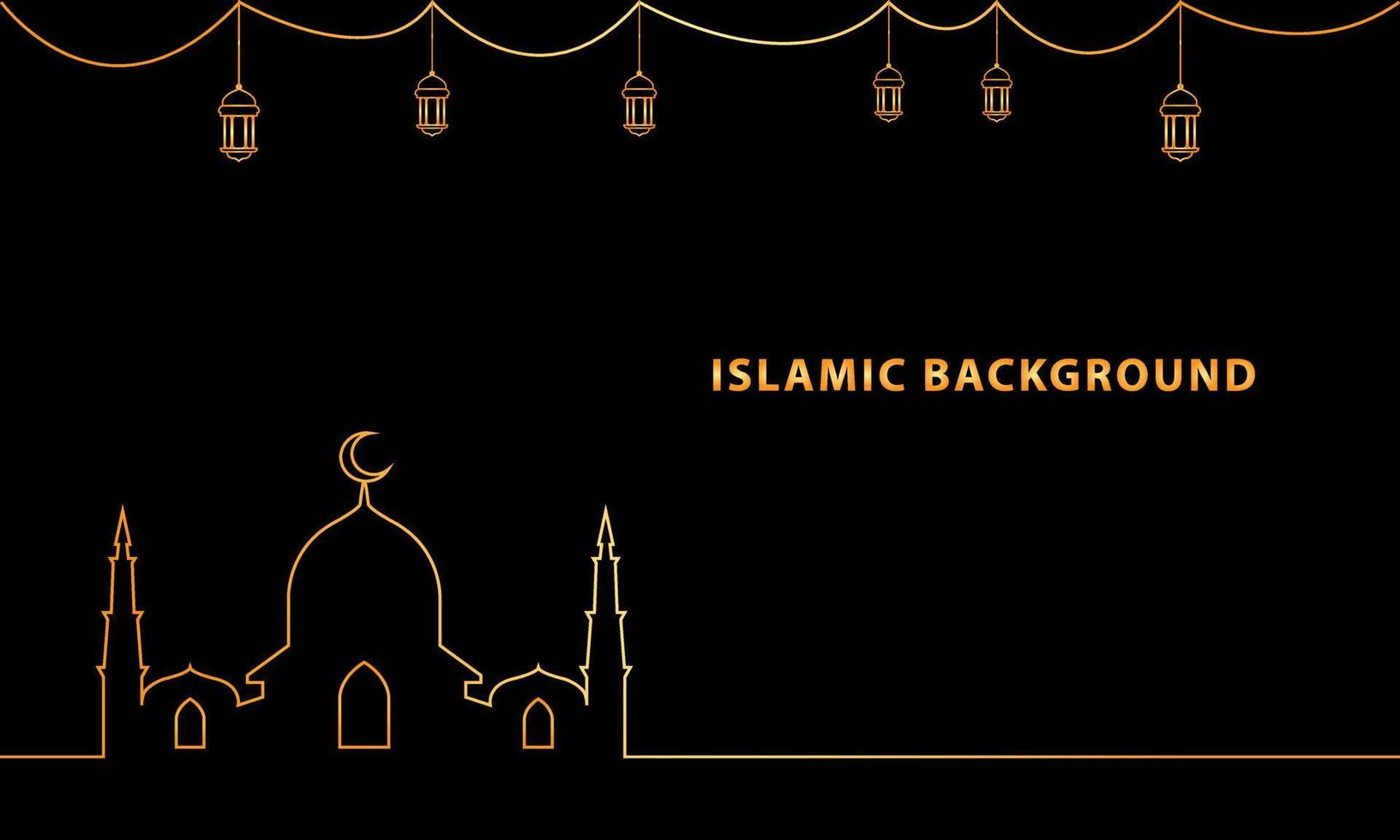 Islamic background with gold line art style. Perfect for background design templates. Illustration Graphic vector. vector