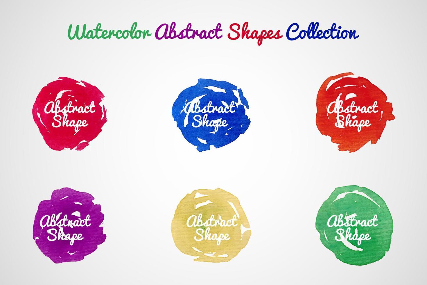 Handmade colorful watercolor vector stain set Premium Vector