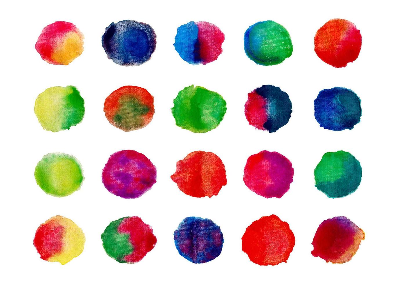 Handmade colorful watercolor vector stain set Premium Vector