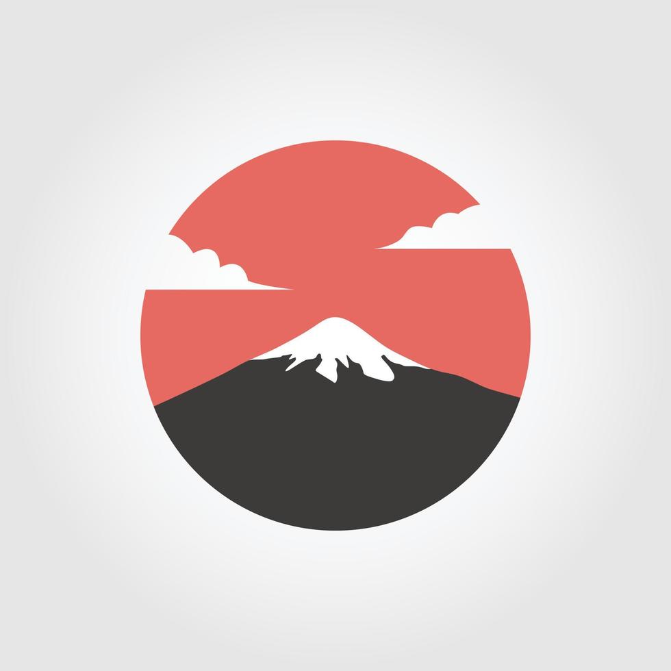 vector de paisaje japonés del monte fuji