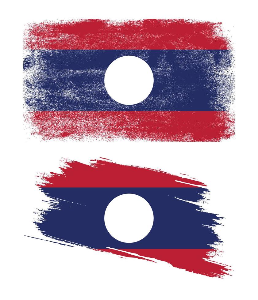 Laos flag with grunge texture vector