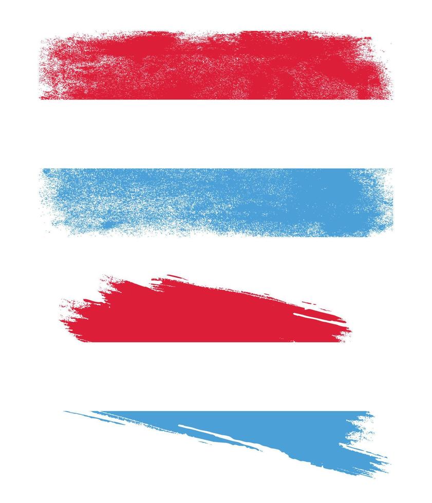 bandera de luxemburgo con textura grunge vector