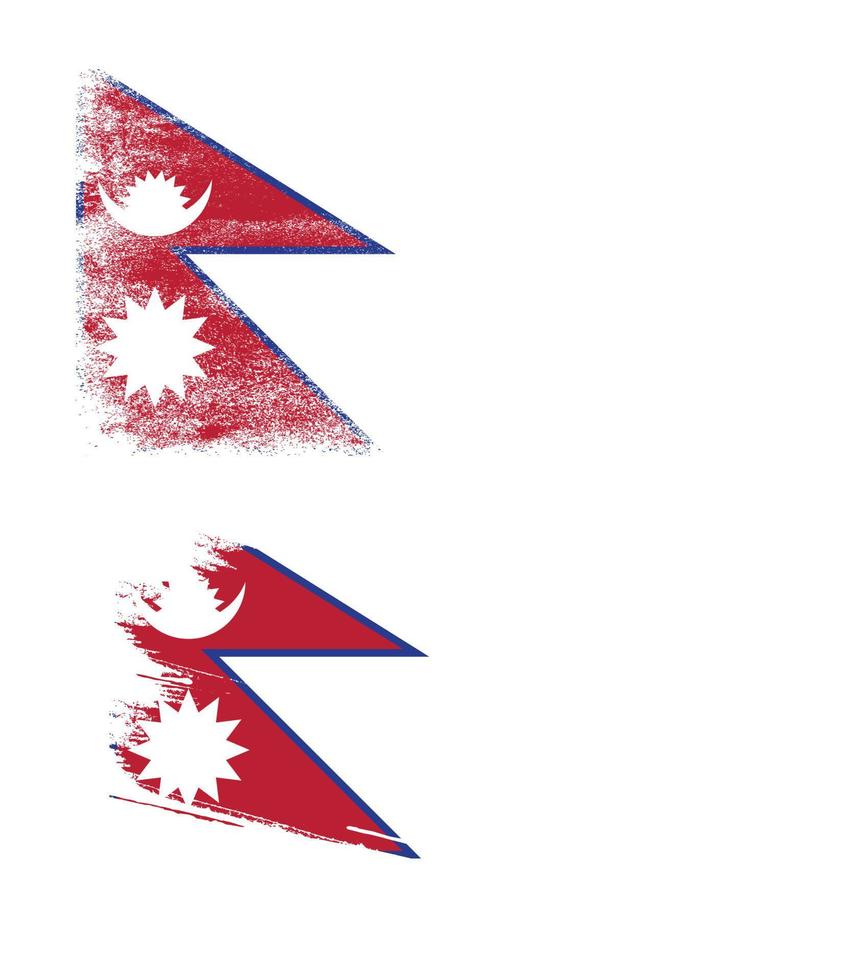 Nepal flag with grunge texture vector