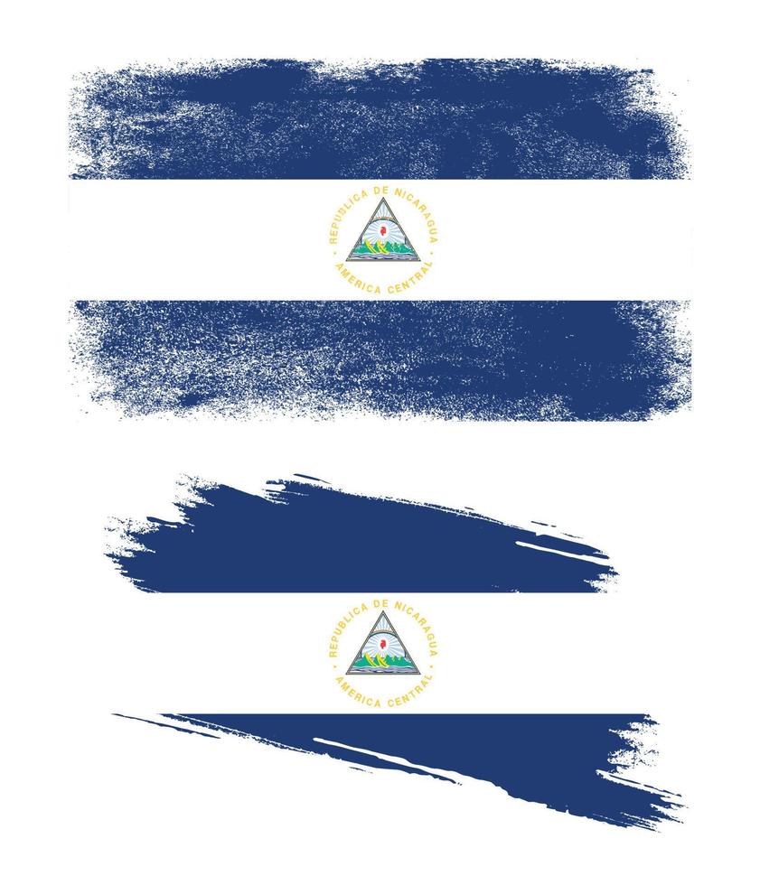 Nicaragua flag with grunge texture vector