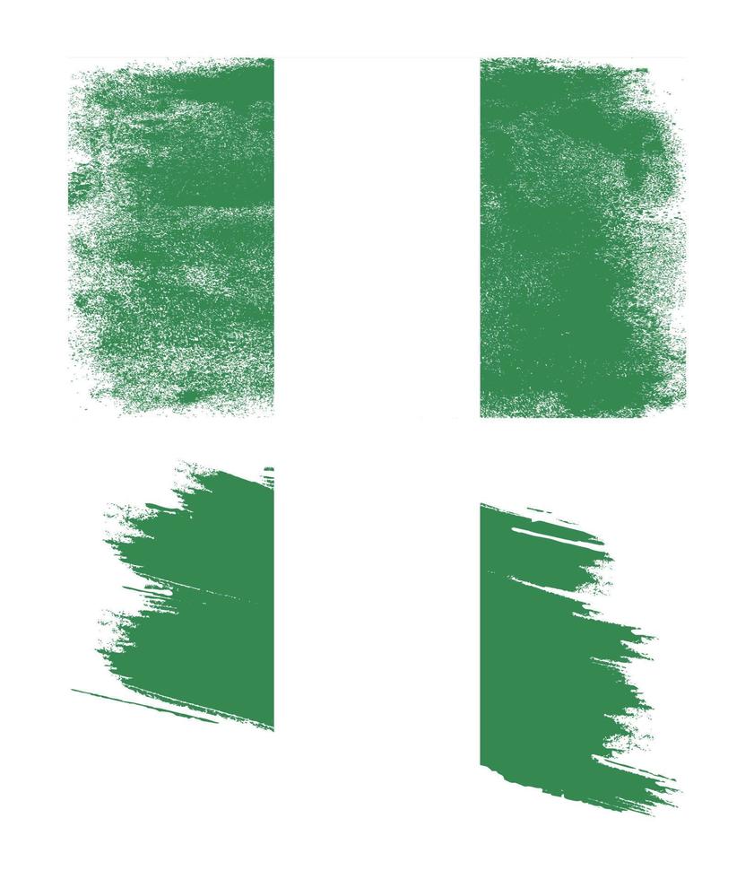 bandera de nigeria con textura grunge vector