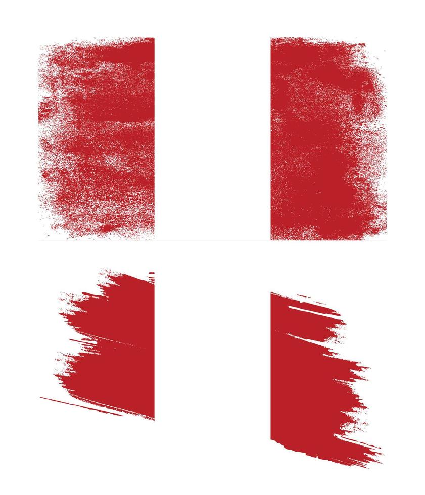 Peru flag with grunge texture vector